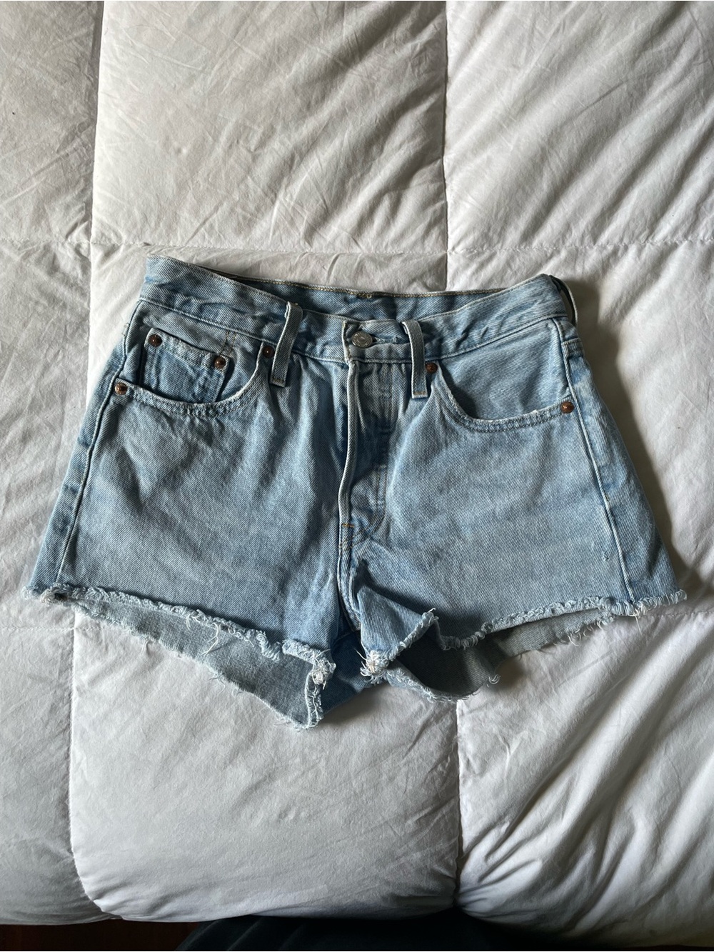 Levi's Light Blue Cutoff Denim Shorts